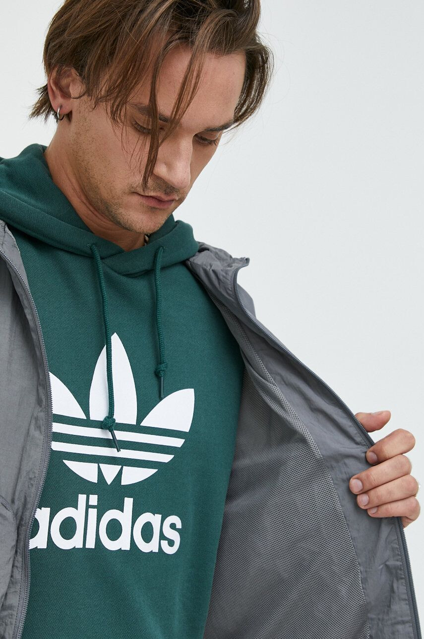 adidas Originals Bunda pánská šedá barva přechodná oversize - Pepit.cz