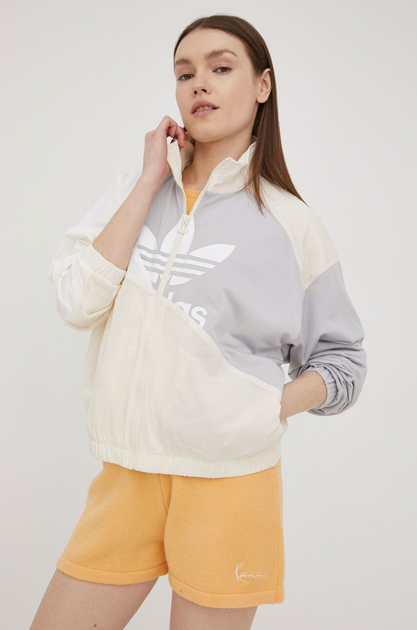 adidas Originals Bunda Adicolor HC7054 dámská šedá barva přechodná - Pepit.cz