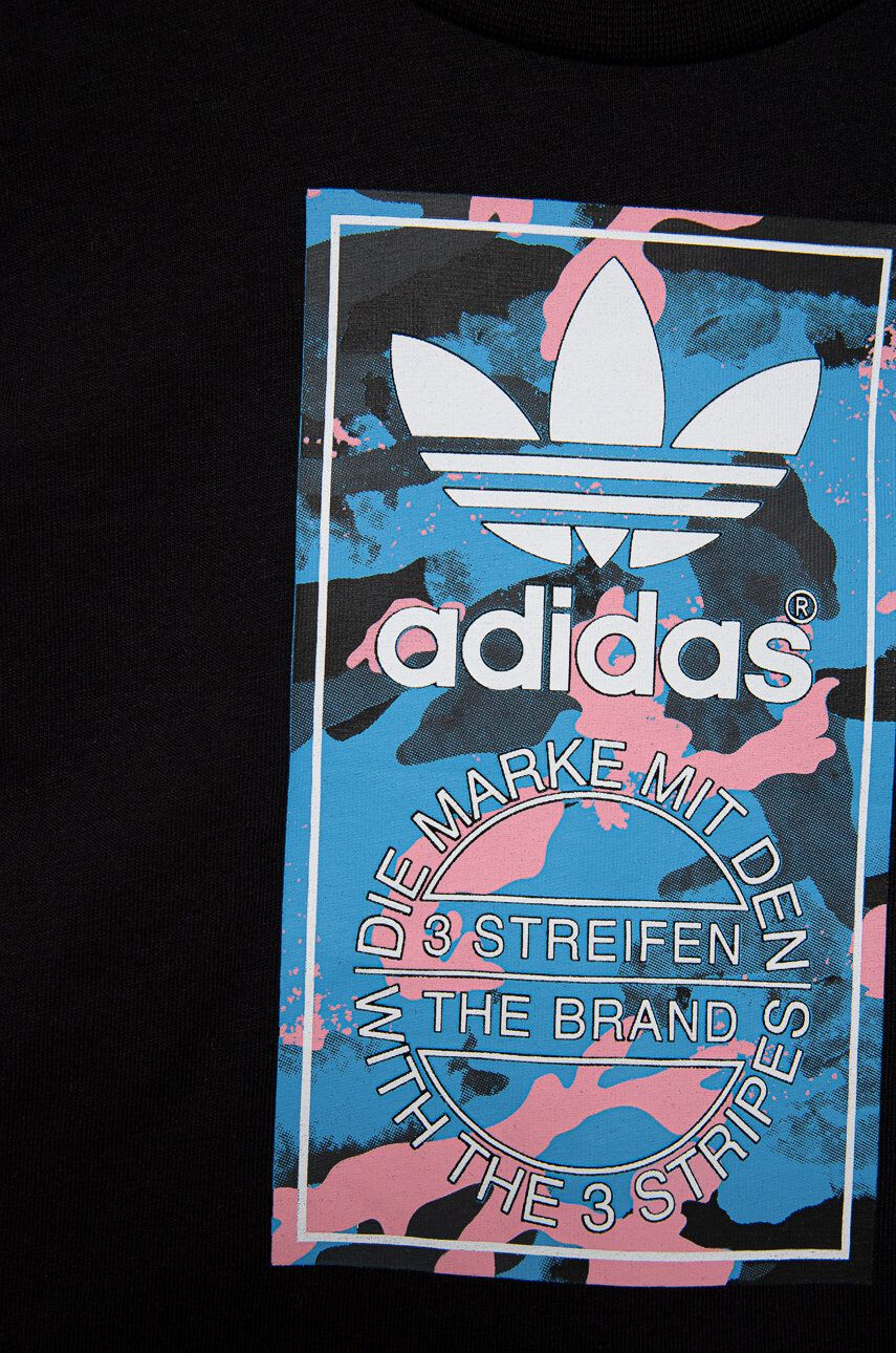 adidas Originals Dětská bavlněná souprava černá barva - Pepit.cz