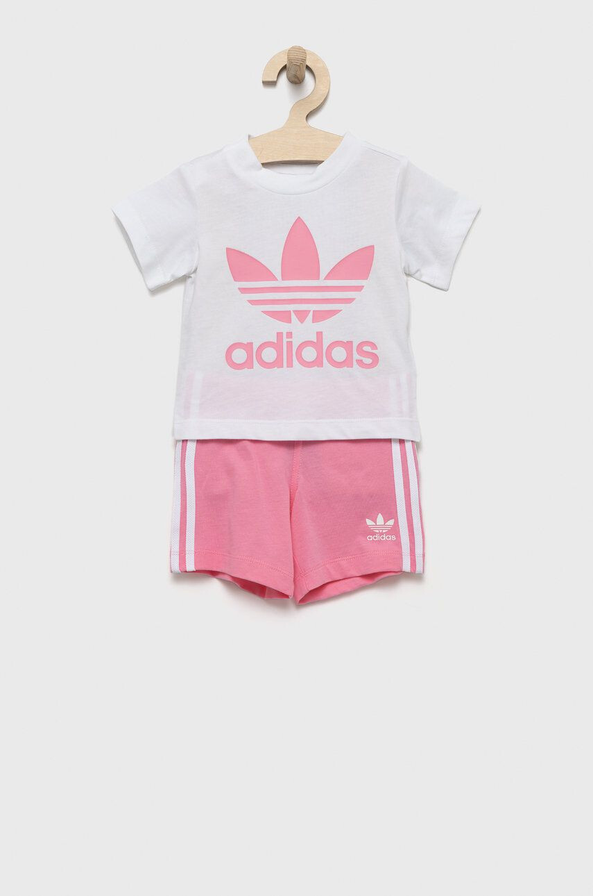 adidas Originals Dětská bavlněná souprava růžová barva - Pepit.cz