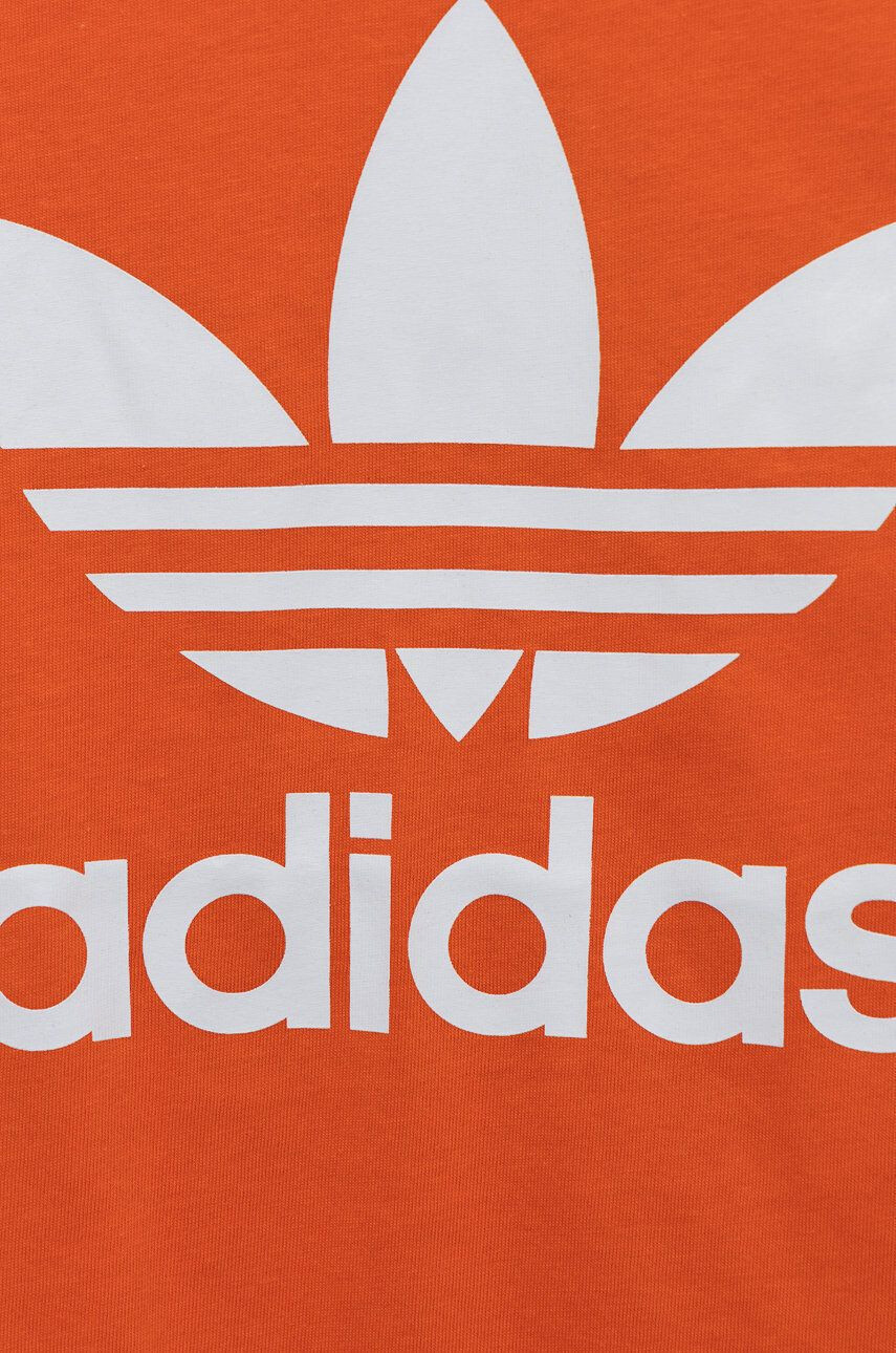 adidas Originals Dětské bavlněné tričko oranžová barva s potiskem - Pepit.cz