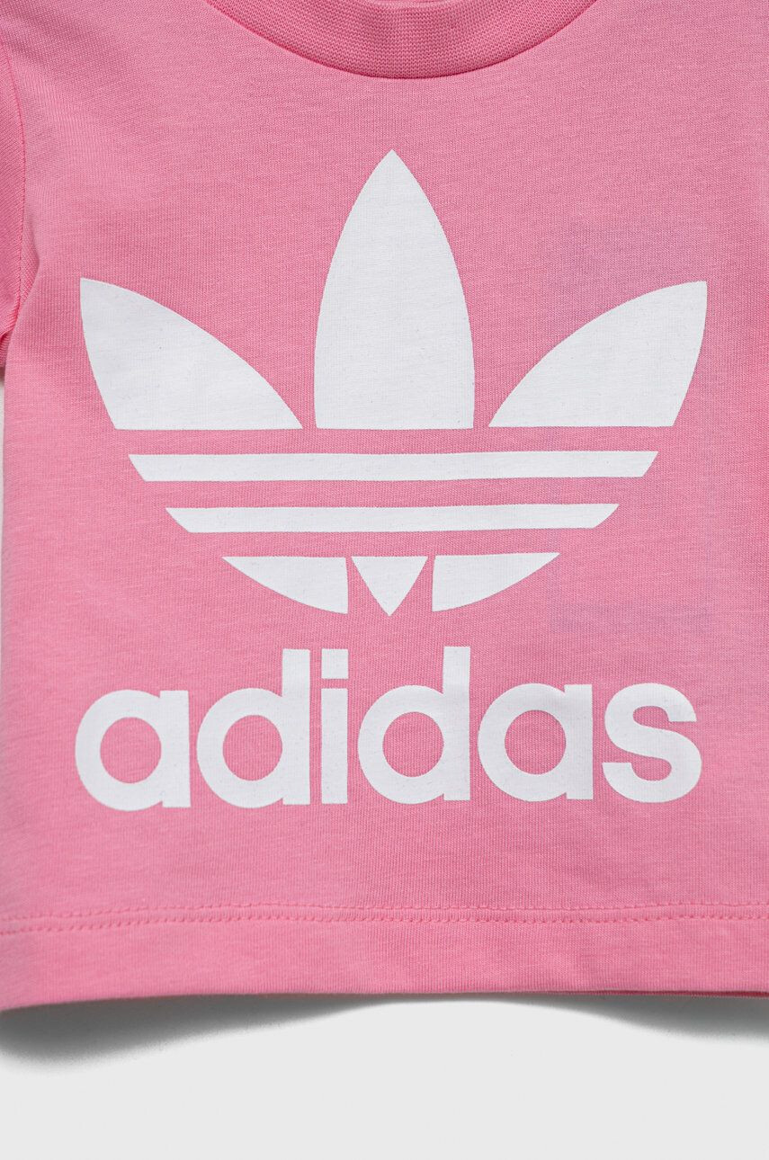 adidas Originals Dětské bavlněné tričko růžová barva - Pepit.cz