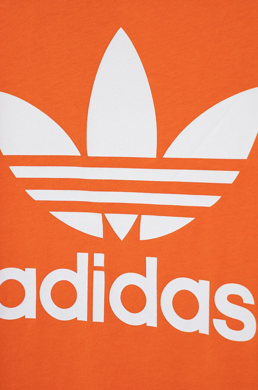 adidas Originals Dětské bavlněné tričko oranžová barva s potiskem - Pepit.cz