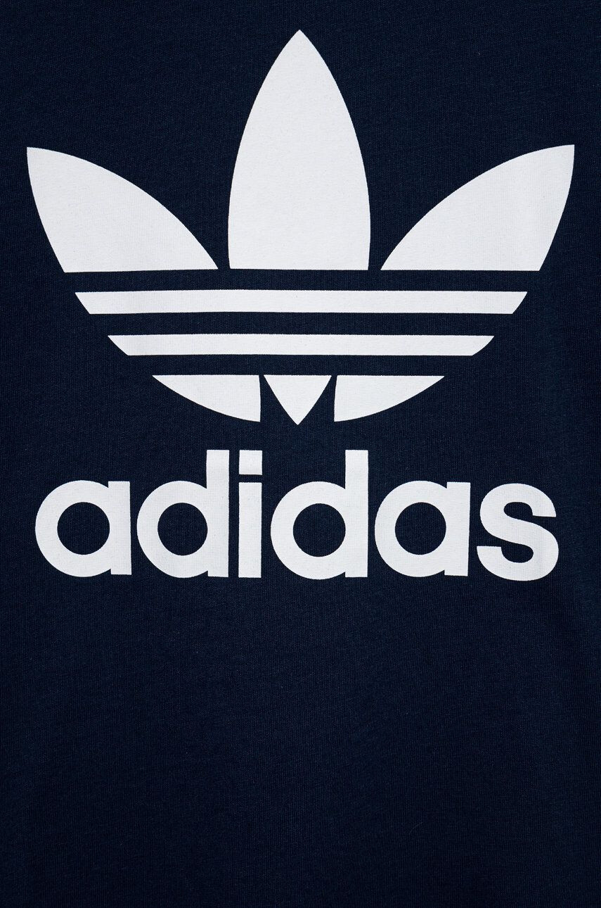 adidas Originals Dětské bavlněné tričko tmavomodrá barva s potiskem - Pepit.cz