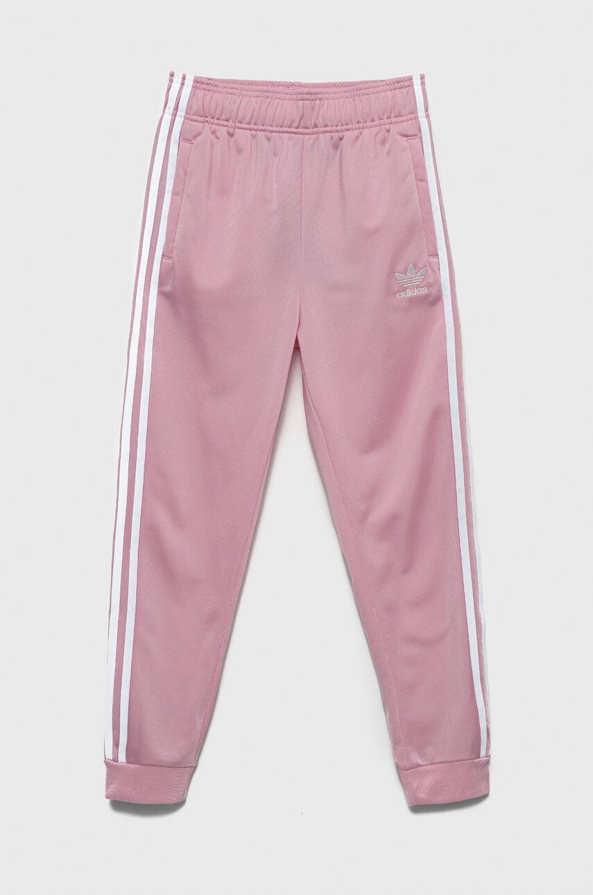 adidas Originals Dětské tepláky růžová barva s aplikací - Pepit.cz