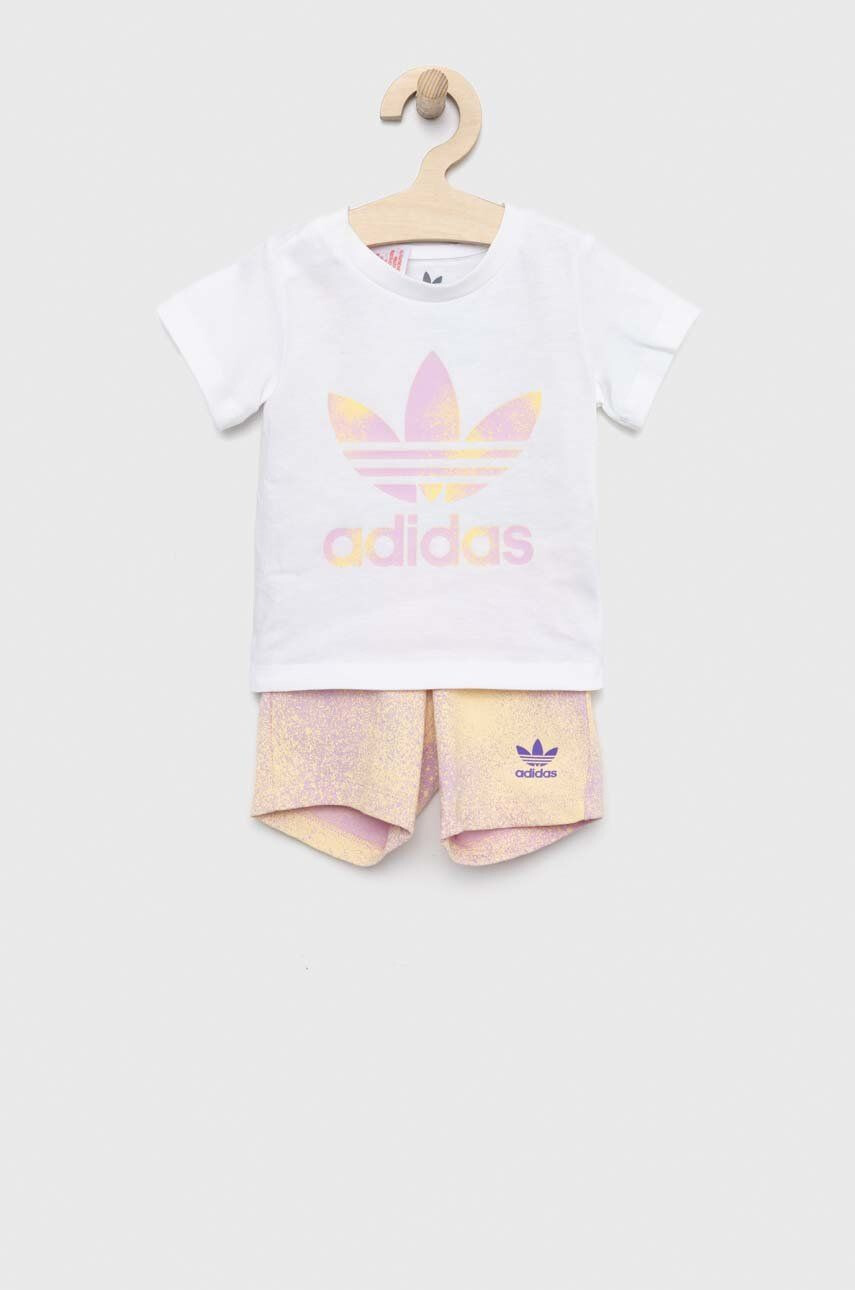 adidas Originals Dětská bavlněná souprava růžová barva - Pepit.cz