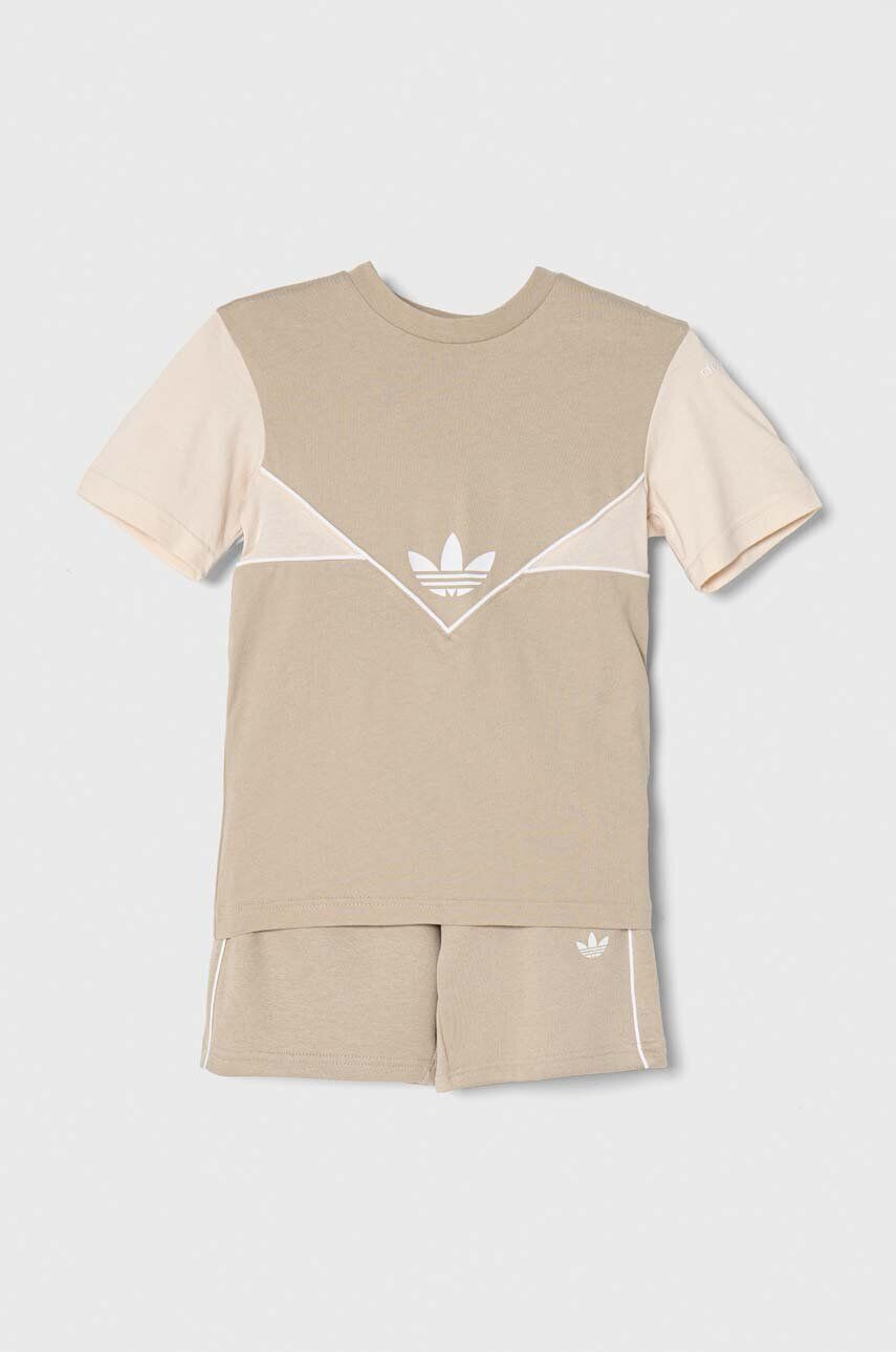 adidas Originals Dětská bavlněná souprava béžová barva - Pepit.cz