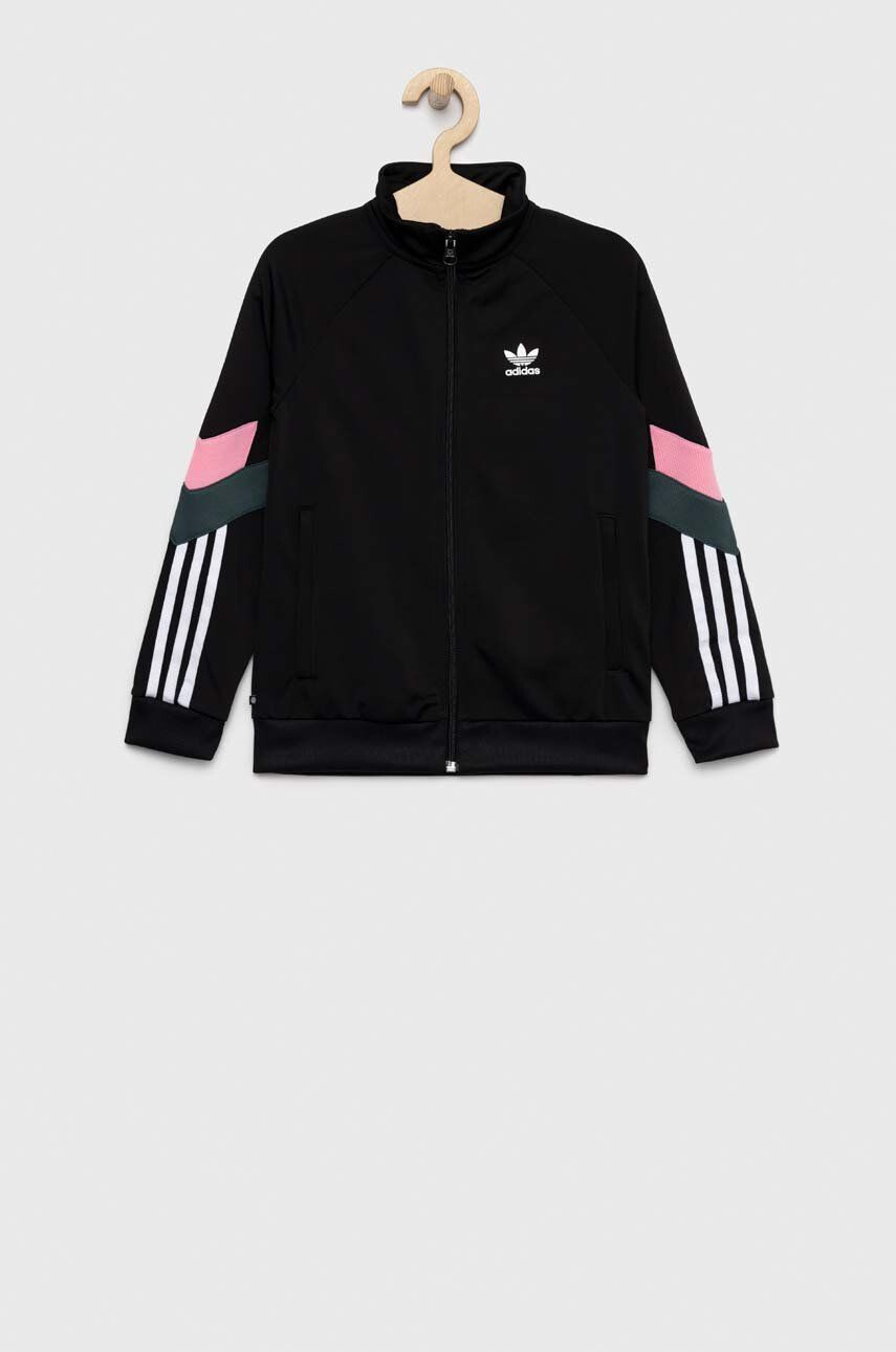 adidas Originals Dětská mikina černá barva s aplikací - Pepit.cz