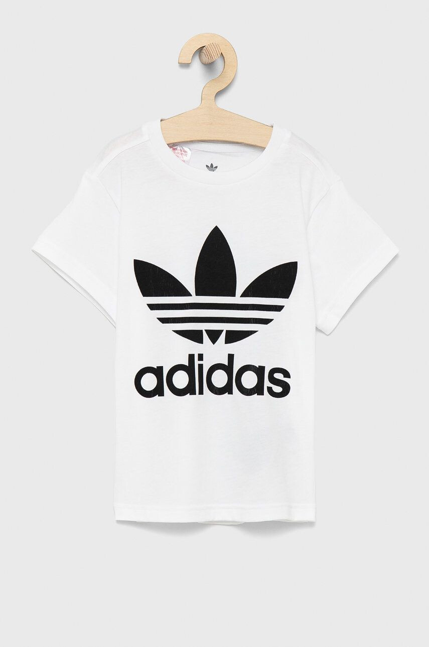 adidas Originals Dětské bavlněné tričko HE2191 zelená barva s potiskem - Pepit.cz