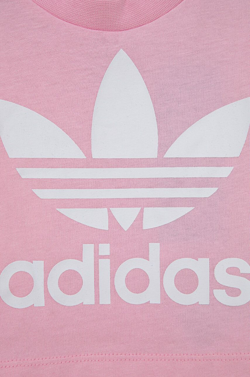 adidas Originals Dětské bavlněné tričko HE2188 růžová barva - Pepit.cz