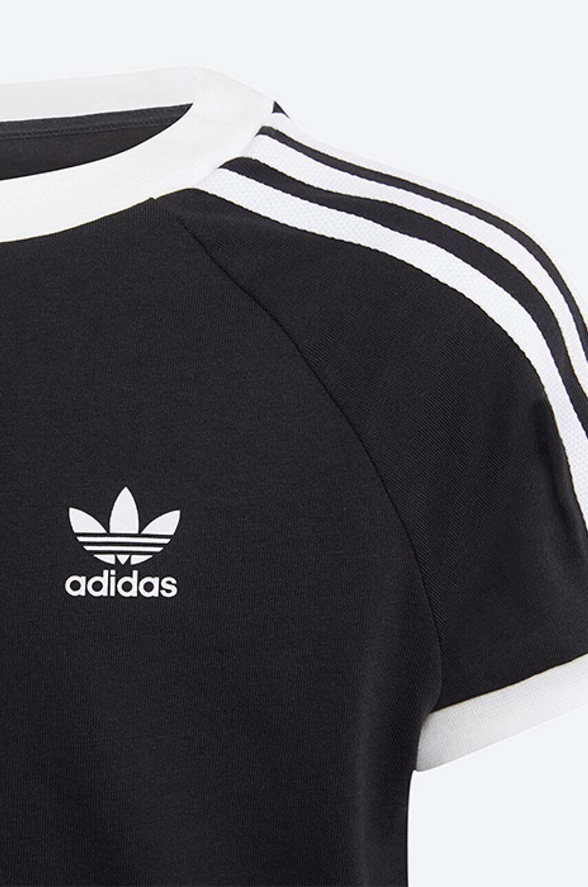 adidas Originals Dětské bavlněné tričko 3STRIPES TEE černá barva s aplikací - Pepit.cz