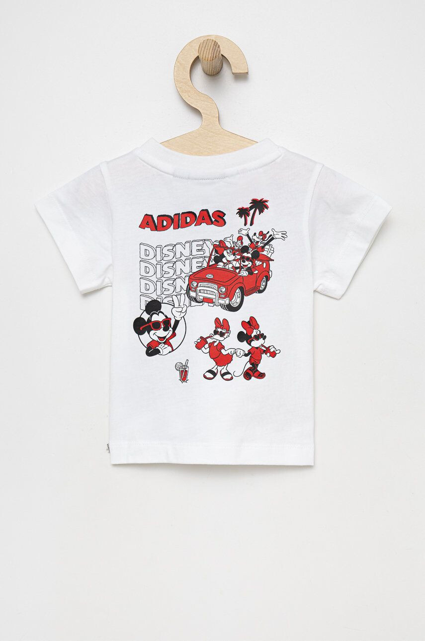 adidas Originals Dětské bavlněné tričko Disney HF7523 bílá barva s potiskem - Pepit.cz