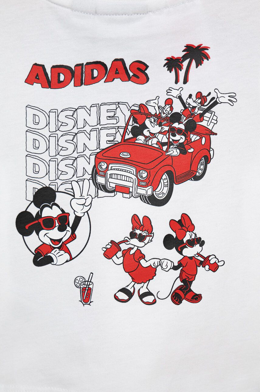 adidas Originals Dětské bavlněné tričko Disney HF7523 bílá barva s potiskem - Pepit.cz