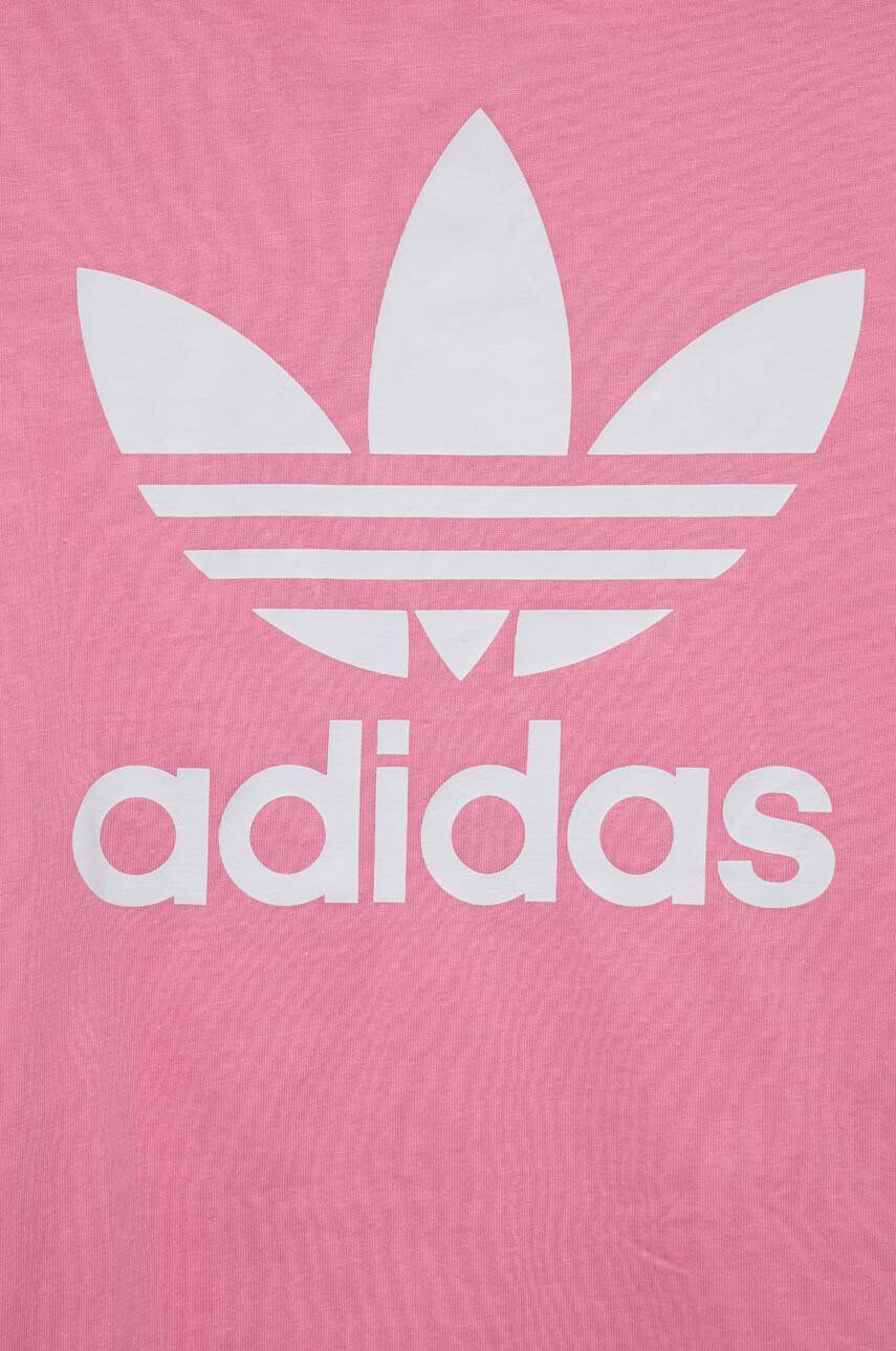 adidas Originals Dětské bavlněné tričko TREFOIL růžová barva - Pepit.cz