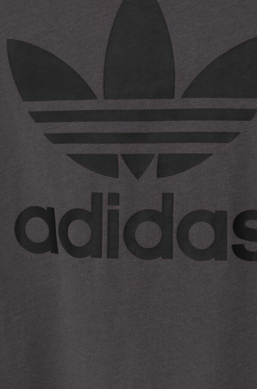 adidas Originals Dětské bavlněné tričko TREFOIL šedá barva - Pepit.cz