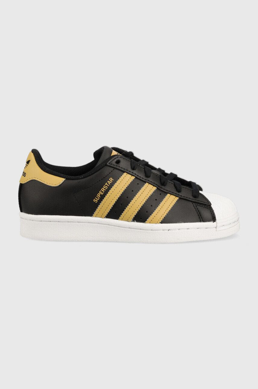 adidas Originals Dětské kožené sneakers boty Superstar černá barva - Pepit.cz