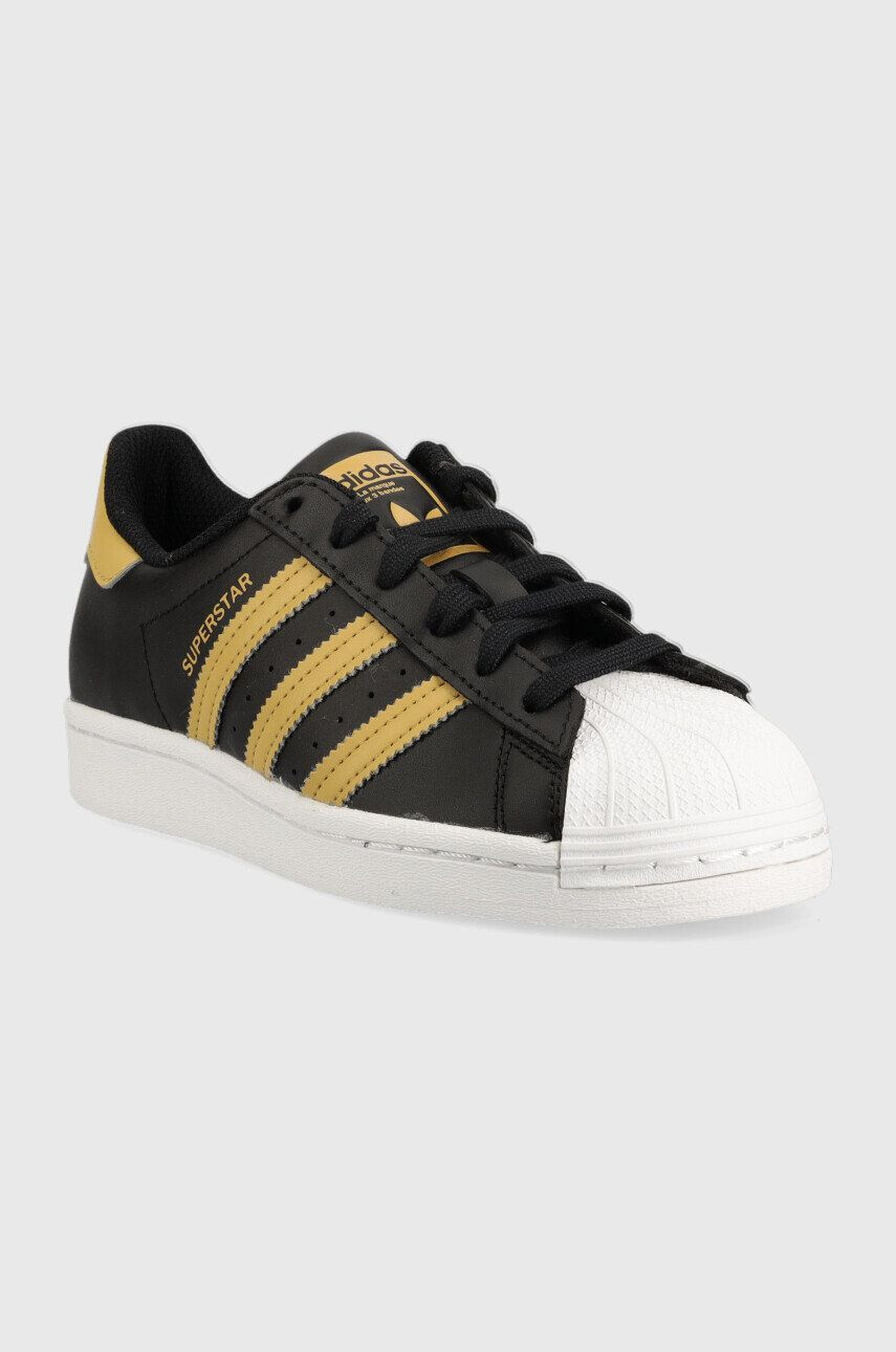 adidas Originals Dětské kožené sneakers boty Superstar černá barva - Pepit.cz