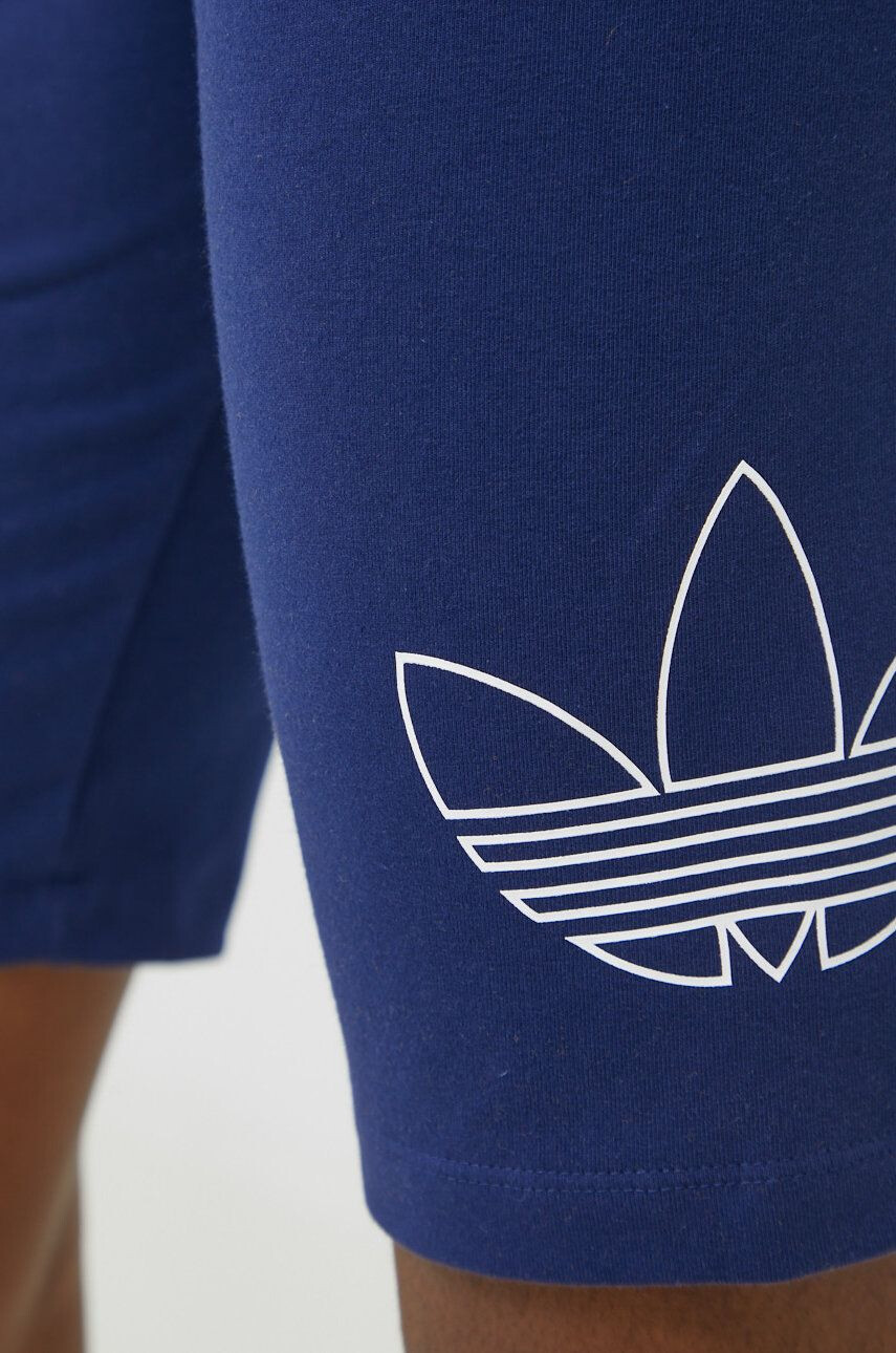 adidas Originals Kraťasy dámské tmavomodrá barva s potiskem high waist - Pepit.cz