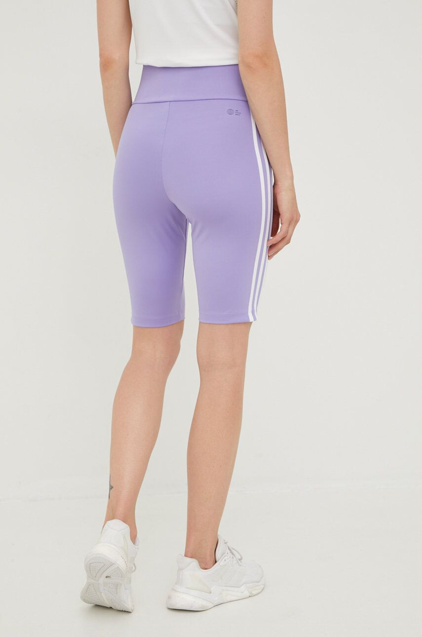 adidas Originals Kraťasy dámské fialová barva s aplikací high waist HE0408-LPURPL - Pepit.cz