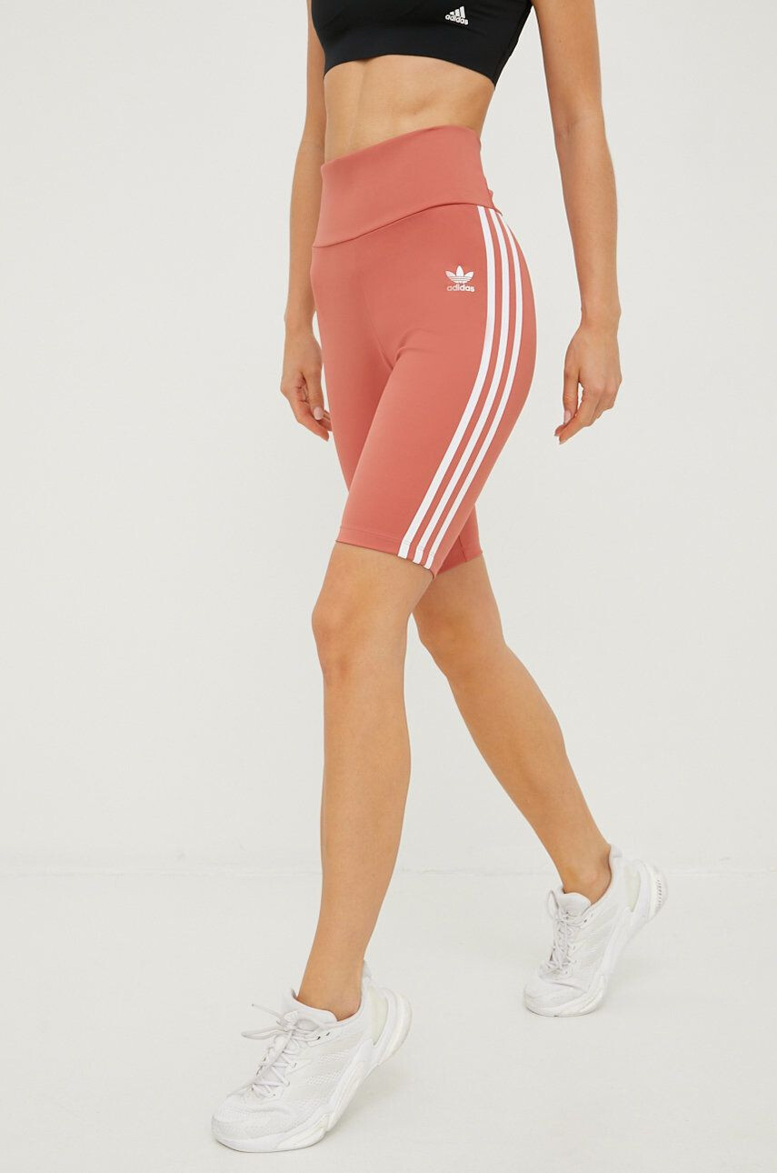 adidas Originals Kraťasy dámské oranžová barva s aplikací high waist HL6770-MAGEAR - Pepit.cz