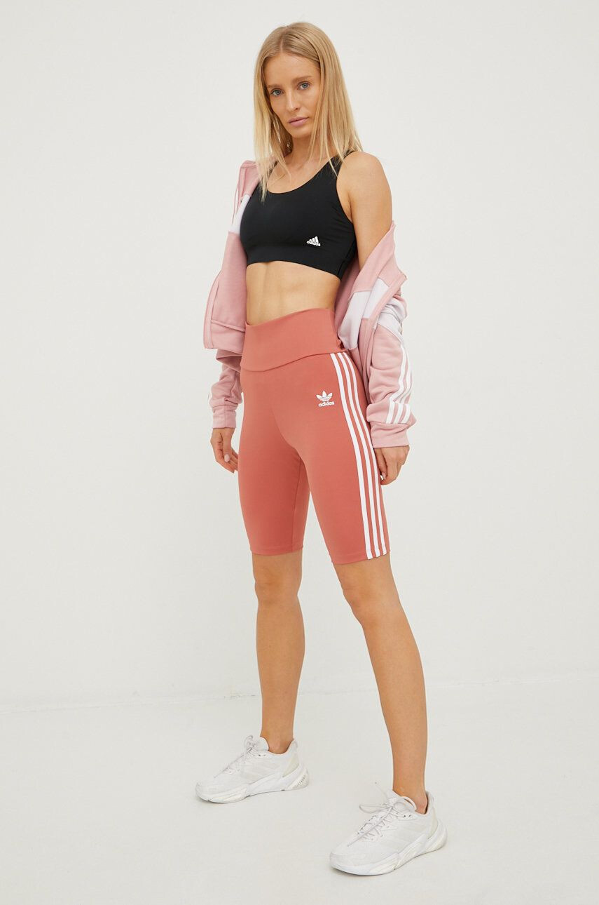 adidas Originals Kraťasy dámské oranžová barva s aplikací high waist HL6770-MAGEAR - Pepit.cz