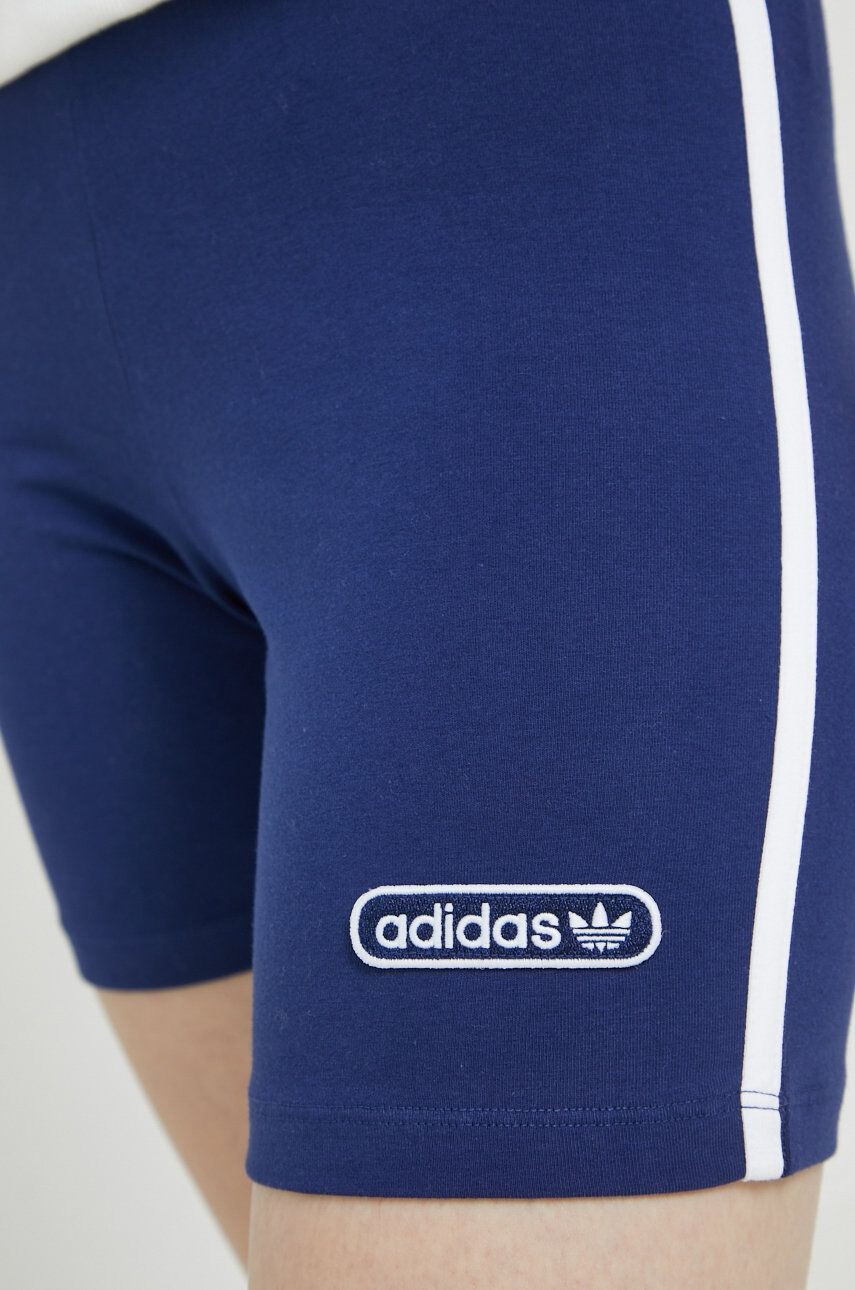 adidas Originals Kraťasy dámské tmavomodrá barva s aplikací high waist - Pepit.cz