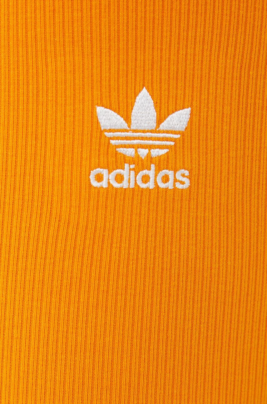 adidas Originals Kraťasy Adicolor HF7483 dámské oranžová barva s aplikací high waist HF7483-BORANG - Pepit.cz