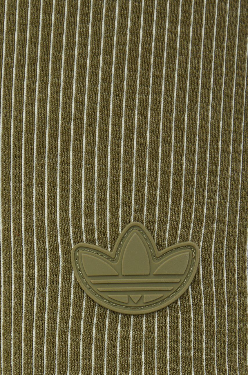 adidas Originals Kraťasy Trefoil Moments dámské zelená barva hladké high waist HF2105-FCOLI/ALML - Pepit.cz