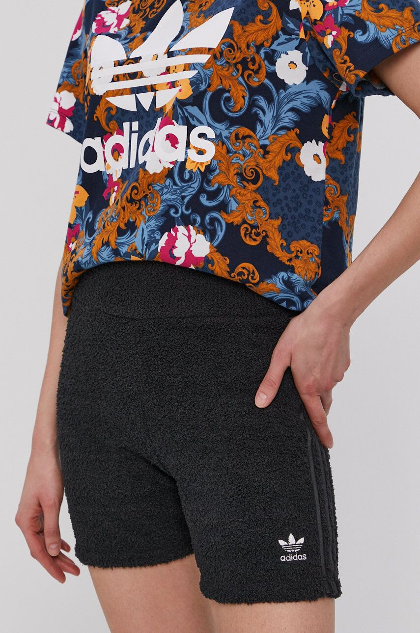 adidas Originals Kraťasy H18836 dámské černá barva hladké high waist - Pepit.cz