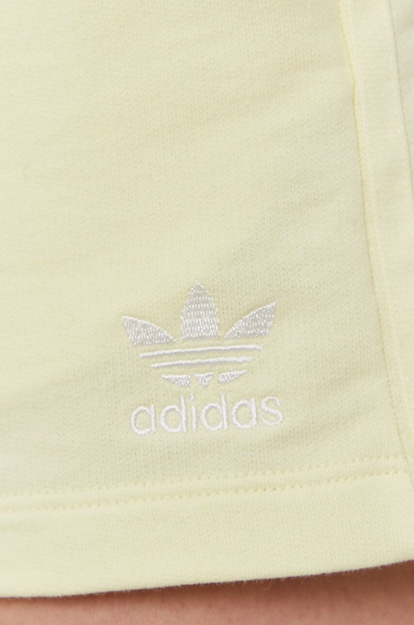 adidas Originals Kraťasy H56439 dámské žlutá barva hladké high waist - Pepit.cz