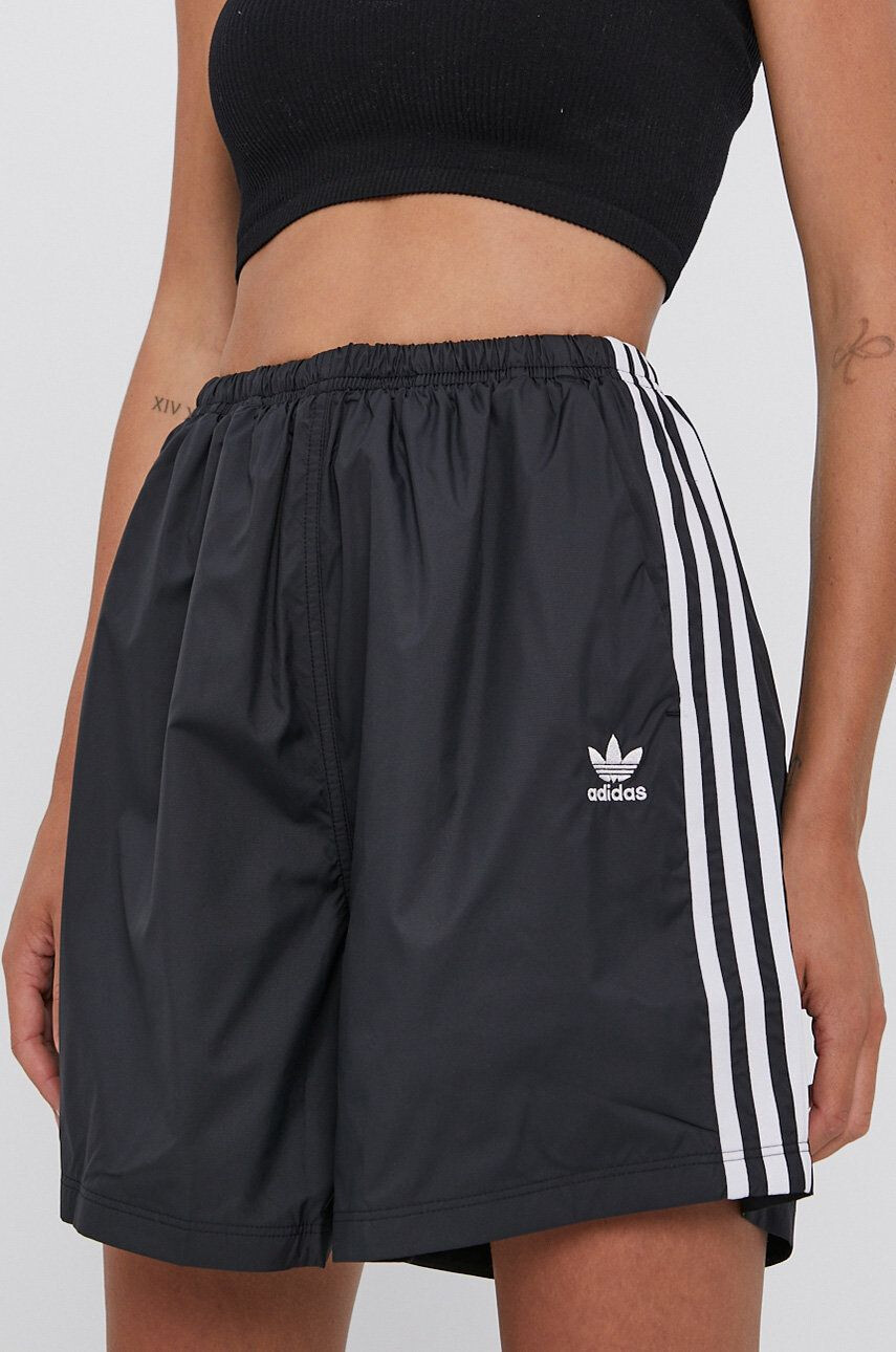 adidas Originals Kraťasy dámské černá barva hladké high waist IA6451-black - Pepit.cz