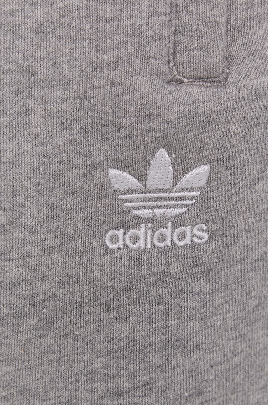 adidas Originals Kraťasy dámské šedá barva melanžové high waist - Pepit.cz