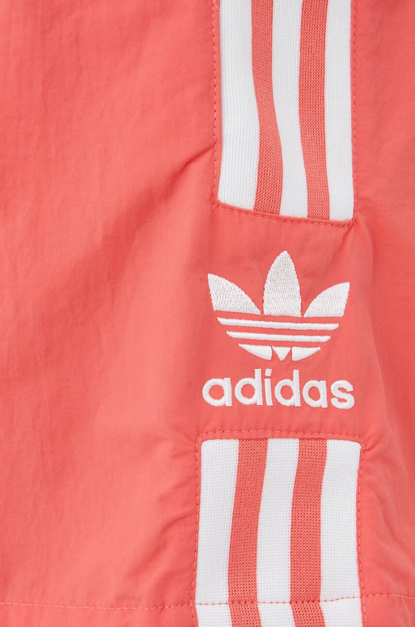 adidas Originals Kraťasy Adicolor HF7454 dámské růžová barva s aplikací high waist - Pepit.cz