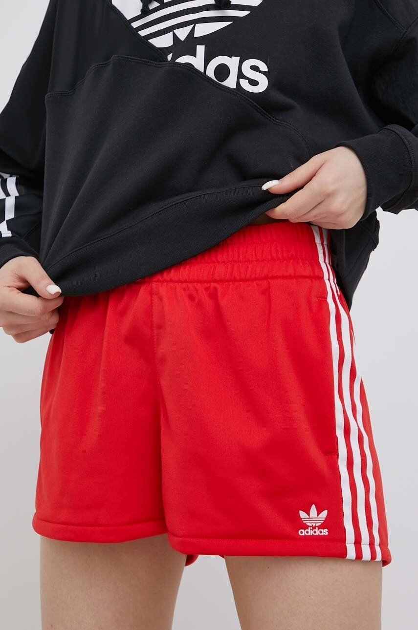 adidas Originals Kraťasy Adicolor HC0630 dámské černá barva hladké high waist - Pepit.cz