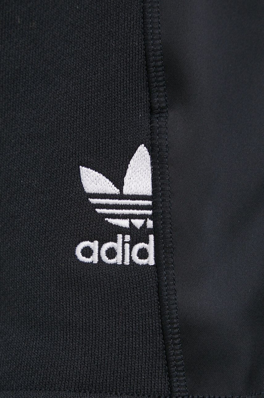 adidas Originals Kraťasy Adicolor HC7036 dámské černá barva hladké high waist HC7036-BLACK - Pepit.cz