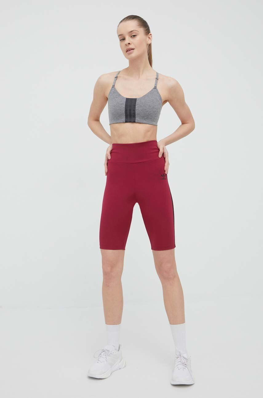 adidas Originals Kraťasy Trefoil Moments HE0406 dámské fialová barva s aplikací high waist HE0406-LEGBUR - Pepit.cz