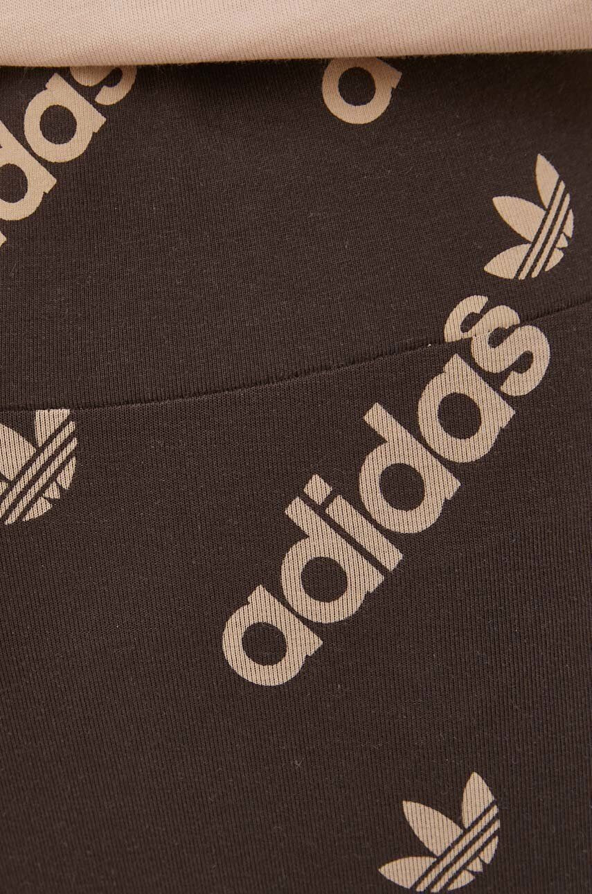 adidas Originals Legíny HM4875 dámské hnědá barva vzorované - Pepit.cz