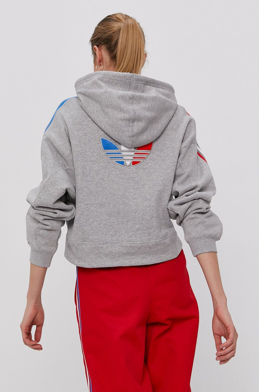 adidas Originals Mikina dámská šedá barva s aplikací - Pepit.cz