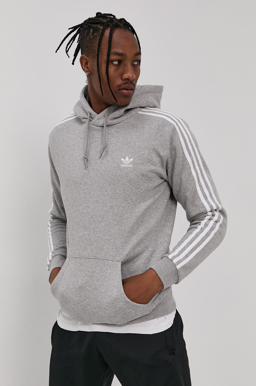 adidas Originals Mikina dámská hnědá barva s kapucí hladká - Pepit.cz