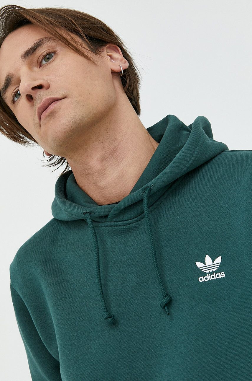 adidas Originals Mikina pánská zelená barva s kapucí s aplikací - Pepit.cz