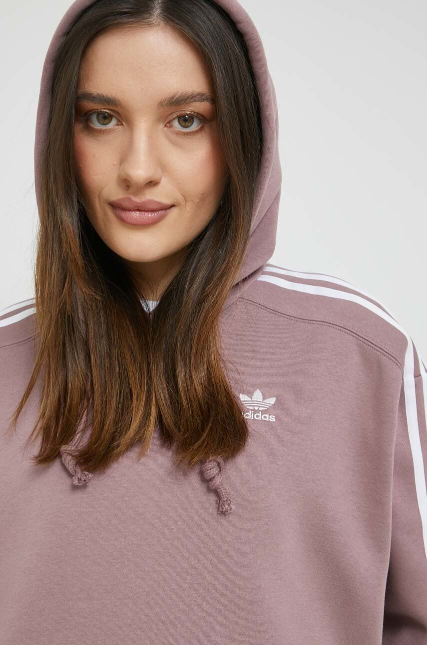 adidas Originals Mikina dámská růžová barva s kapucí hladká - Pepit.cz