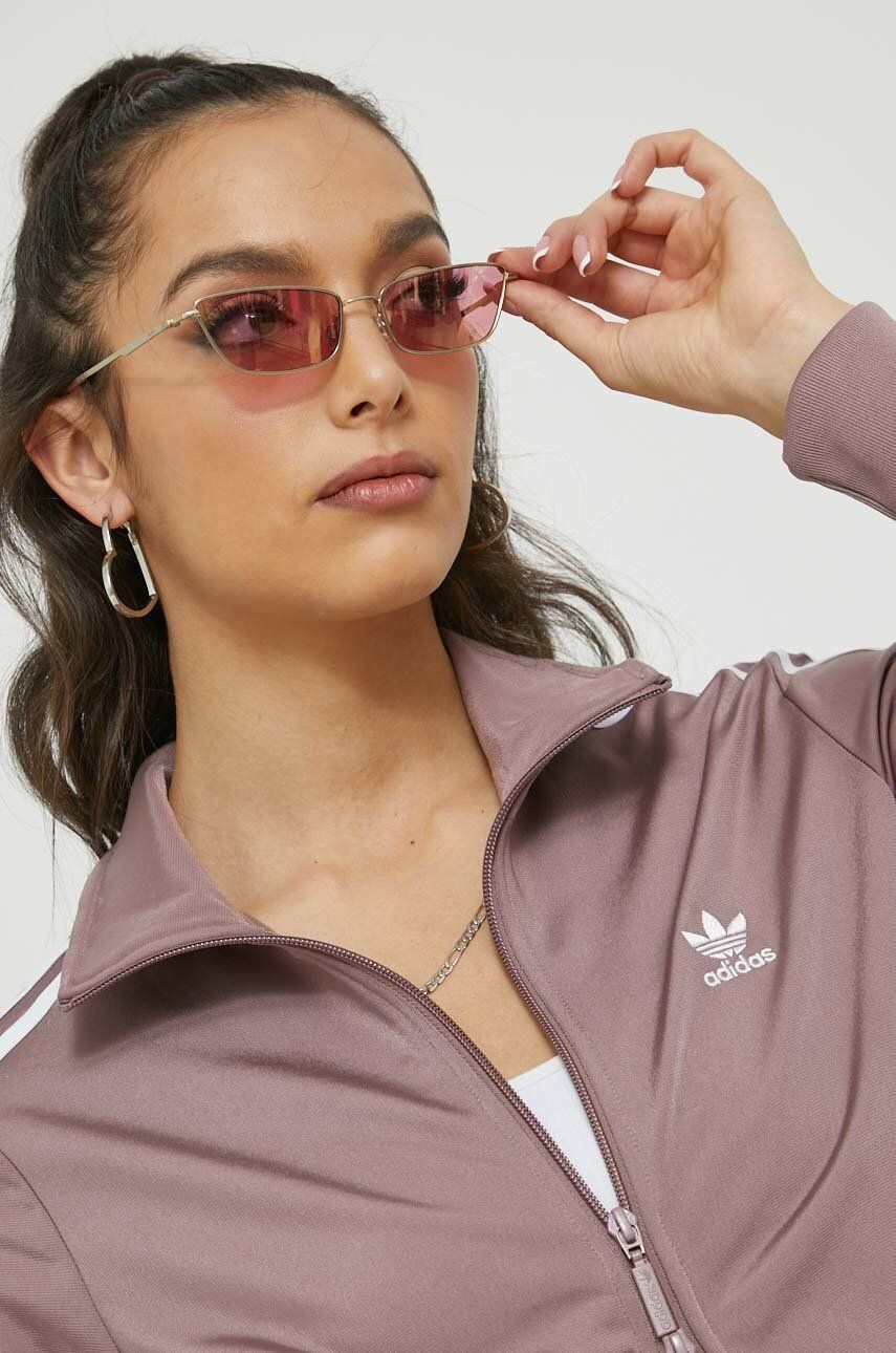 adidas Originals Mikina pánská fialová barva s aplikací - Pepit.cz