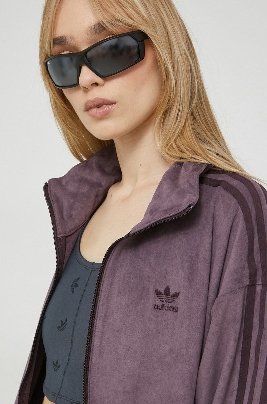 adidas Originals Mikina dámská fialová barva s aplikací - Pepit.cz