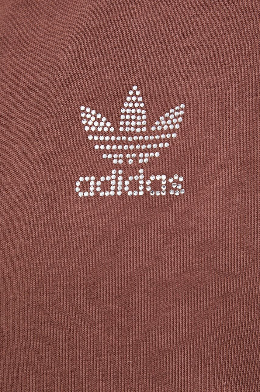 adidas Originals Mikina HF6768 dámská hnědá barva hladká - Pepit.cz