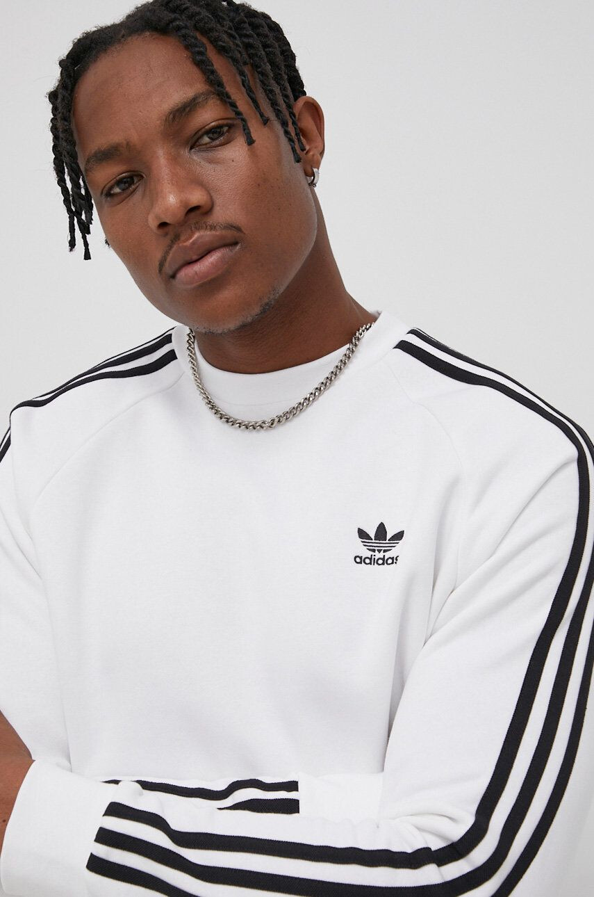 adidas Originals Mikina HE9483 pánská bílá barva hladká - Pepit.cz