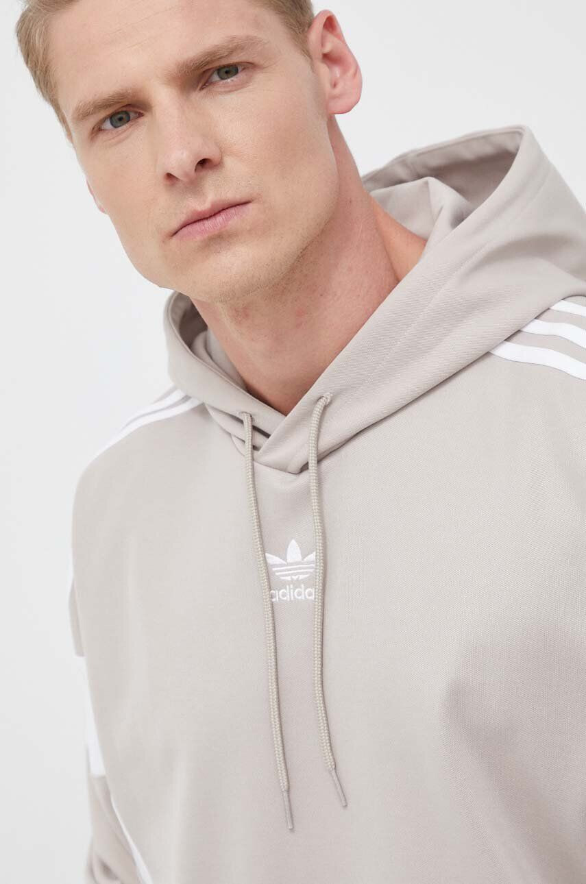 adidas Originals Mikina pánská béžová barva s kapucí vzorovaná - Pepit.cz