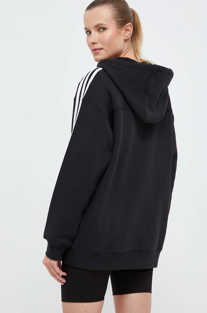 adidas Originals Mikina dámská černá barva s kapucí s aplikací - Pepit.cz