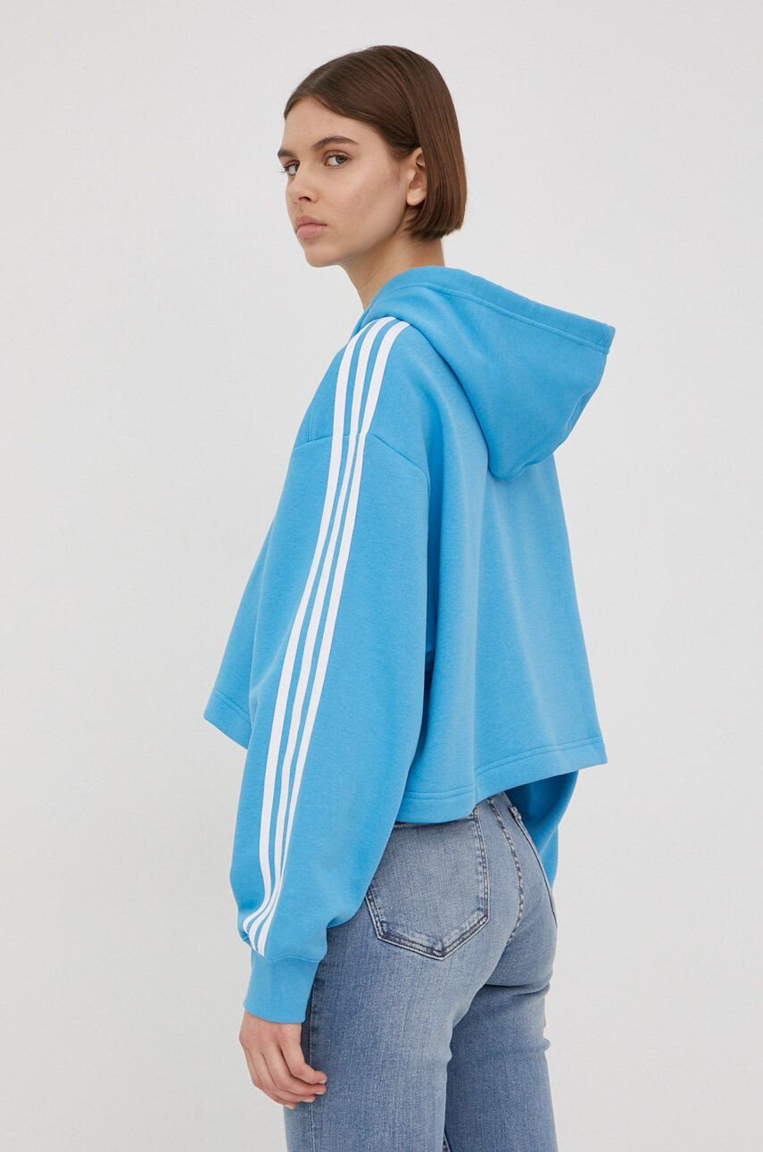 adidas Originals Mikina Adicolor HC2014 dámská tyrkysová barva s aplikací - Pepit.cz