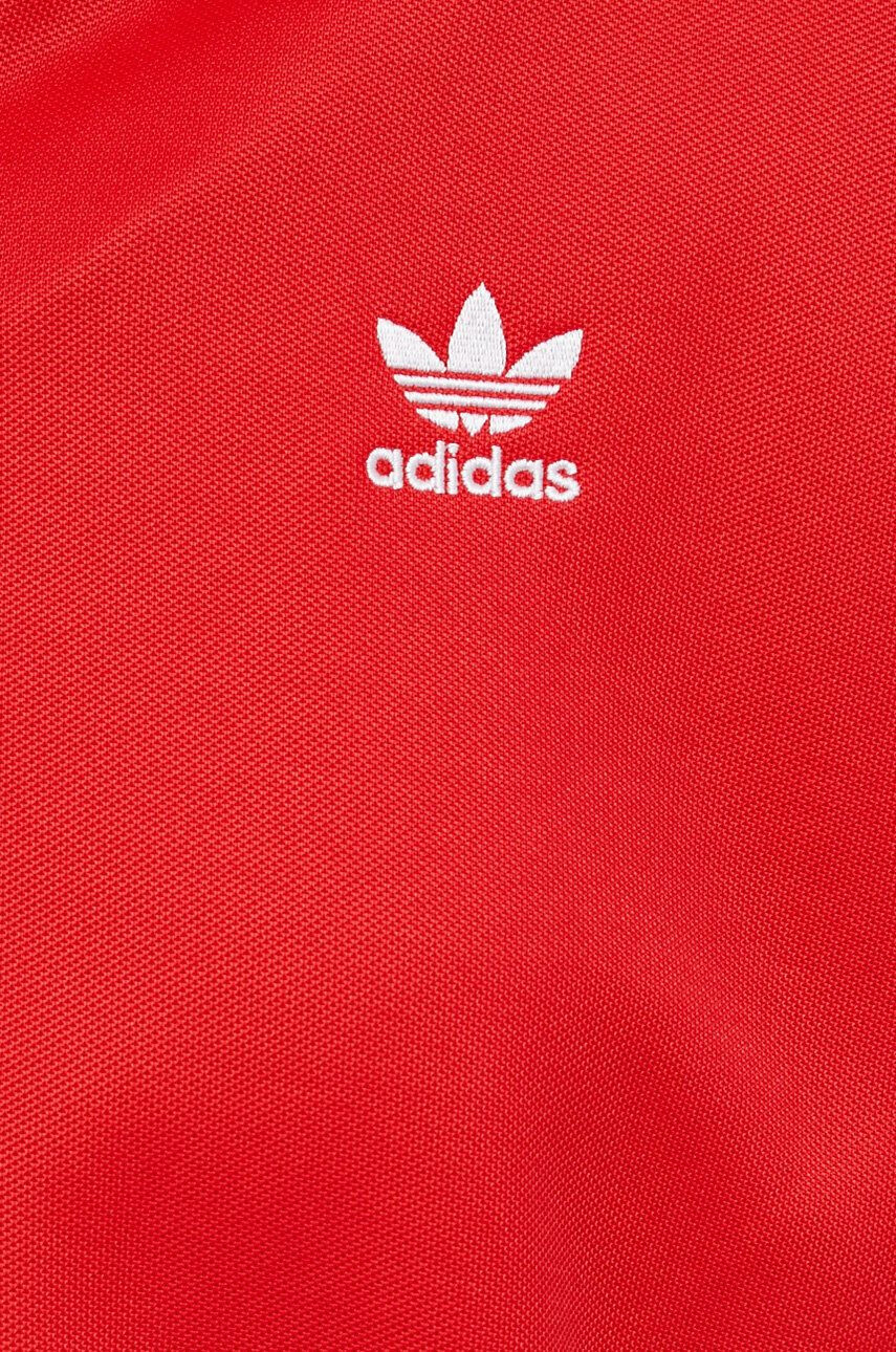 adidas Originals Mikina Adicolor HC2060 dámská červená barva s aplikací - Pepit.cz