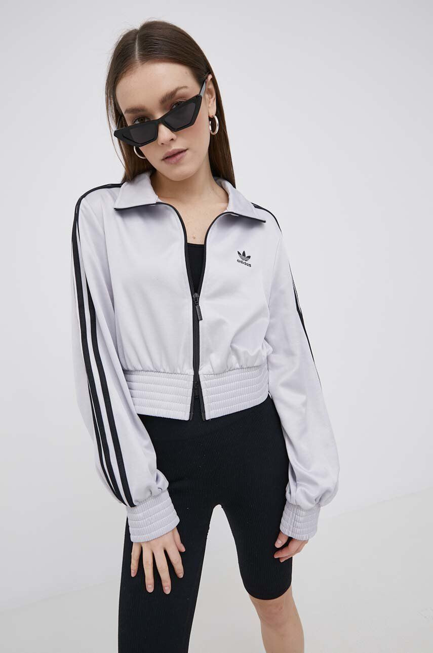 adidas Originals Mikina Adicolor HF7532 dámská stříbrná barva hladká HF7532-MSILVE - Pepit.cz